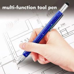 MATSON Unique 6 In 1 Pen Multitool With Ballpoint, Ruler, Screwdriver, Flat Head, Touch-Screen Stylus Pen Mini Multifunction Pen All-In-One Tech-Tool Pen With Refills (Multicolor) image 4