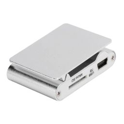 Drumstone 【Summer Season with 15 Years Warranty】 MP3 Player, Back Clip USB Aluminum Alloy Music Player Support Memory Card 250mAh (Silver) Memory Card not included image 4