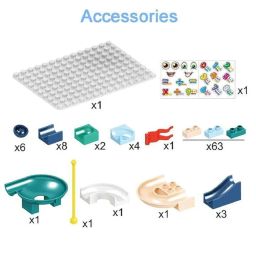 SHAKTISM Sliding Marble Run Track Building Blocks, Funnel Slide DIY Sets, Brain Development Variable Assembly Educational Toy for Kids (88 PCS) image 2
