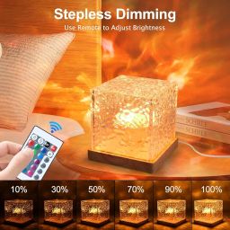 Ambdded® Aurora Glow Night Lamp | Northern Lights Effect Led Projector | Ocean Ripple 3D Water Wave LED Table Light | Romantic Ocean Wave Effect Night Lamp for Bedroom with Remote Control image 2