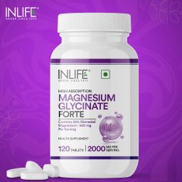 INLIFE Chelated Magnesium Glycinate Supplement 2000mg Per Serving, High Absorption for Relaxation & Healthy Muscle Function - 120 Tablets (Pack of 1, 120) image 5