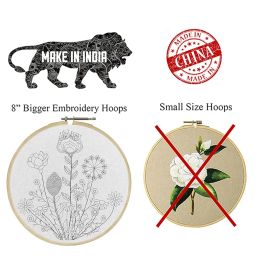Embroiderymaterial Kit For Beginners & Kids To Learn Basic Cross Stitch Embroidery/Digital Printed Cloth Fabric, Instructions Papers, Threads & Needles All Materials Included, Multicolor image 3