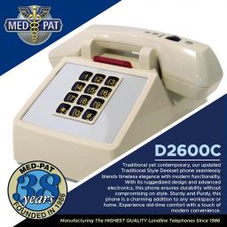 Med-Pat - D2600C Traditional Style Deskset Phone Updated with a ruggedized Design and Modern Electronics. image 1