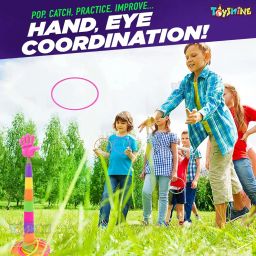Toyshine 2 in 1 Ring Toss Game | Shape Sorter Color Recognition Aim and Strike Game - Multicolor image 2
