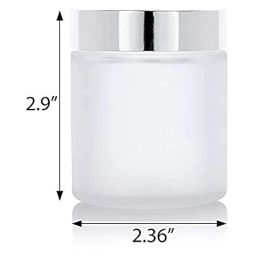 homeotrade 120Ml Empty Frosted Glass Face Cream Bottles With Silver Screw Cap For Cosmetic Makeup Lotion Storage Cylindrical Shape Container Little Crafts Jar, (12Pcs) image 4