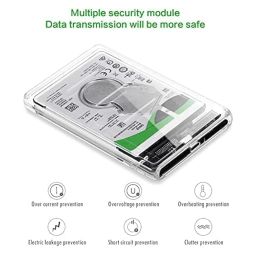 CARE CASE® HDD/SSD External Hard Drive Portable 2.5" Inch USB 3.1 Type C Sata Casing Cover Enclosure Case for Seagate WD Windows & Mac Transparent Design, Supports UASP and Up to 4TB(CC-TP-3.1) image 2
