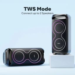 GOVO Newly Launched Goloud 900 l 200W Party Speaker with Wireless Mic, Up to 6 hrs Playtime, 2 - Mic Input, TWS Mode, Bluetooth v5.3, AUX Port, & USB Type-C Port (Premium Black) image 1