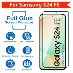 OpenTech® Military-Grade Tempered Glass Screen Protector Compatible for Samsung Galaxy S24 FE 5G with Edge to Edge Coverage and Easy Installation kit image 1