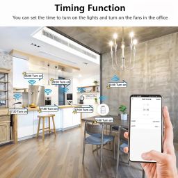 Ledgebit Smart Home Touch Wi-Fi Light Switch,1 2 3 Gang Smart Zigbee/Wi-Fi Wall Switch Smart Switch (White) image 3