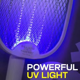 Killato by Weird Wolf 2 in 1 UV Light Foldable Mosquito Racket | UV Light Electric Fly Swatter | Bug Zapper | Long Lasting Lithium-ion Battery image 5