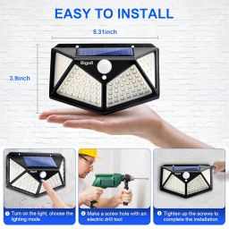 ABS Solar Outdoor Lights 6 Pack, Wall Lights Solar Powered Ip65 Waterproof, 100Led/3 Modes 270° Lighting Angle Motion Sensor Security Lights, Bright For Backyard Garden image 5