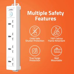 Artis AR-4SS 4 Universal Sockets with Single Switch & Child Safe Shutter Protection image 2