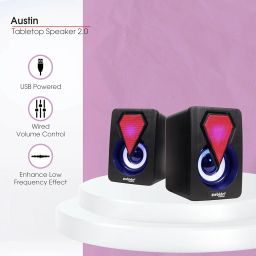 Zebion Austin 2.0 Multimedia Gaming Speaker, 3W*2 watts, USB Active Speakers with RGB Multicolor Lights, for Mobile Phones, Computer, Or Any 3.5mm Port Devices, 1 Year Warranty image 3