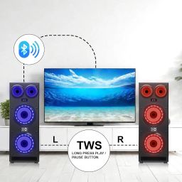 HD DIAMOND HD-ST280BT TREX 1.0 Monster Single Channel Party Tower Speaker with 150w RMS Output, Dual 8" Woofer, TWS, RGB Ring Light with 6 Lighting Mode, Volume/Bass/Treble Control, Bluetooth v5.0 image 2