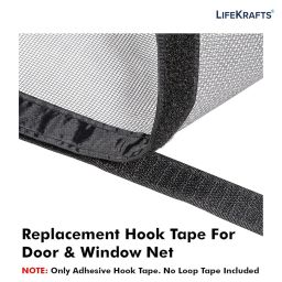 Lifekrafts Self-Adhesive Hook Tape (No Loop) – 20mm x 12m | Black | For Magnetic Door Nets & Window Net Replacements | Strong Grip | Easy Peel & Stick | Durable & Versatile Use image 4