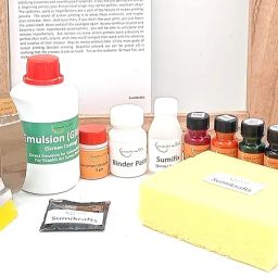 sumikrafts Screen Printing kit for Beginners: 6 Assorted Pigment Dyes+ Screen Printing Wooden Frame 10"x12" pre Stretched mesh no 16 -Graphic Arts,Textile and Apparel (Option 10) image 2