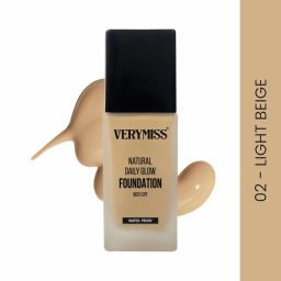 VERYMISS Daily Glow Liquid Foundation 30Ml I 02 Light Beige I Smooth Application I Full Coverage Blendable I Normal To Oily Skin I Vegan I Best Foundation For Women,Natural,1 Count image 1