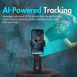 SKYVIK SIGNI Smart AI Auto Face Tracking Stand with Mobile Holder/Auto 360° Phone Rotation/for Video Reels Vlogging/No App Needed/Start & Stop Gesture Control/Tracker for All Smartphones image 4