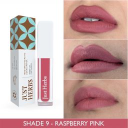 Just Herbs Ayurvedic Creamy Matte Long Lasting Liquid Lipstick, Lightweight & Hydrating Lip Colour with Liquorice & Sweet Almond Oil - Raspberry Pink image 2