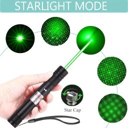 COOLCOLD Laser Light | USB Rechargeable Green, Laser Pointer | Long-Range, Laser Light Powerful | for Party, Disco Light Adjustable Mode, 2000m Handheld Laser Pen, Suitable for Camping, Hiking (Green) image 5