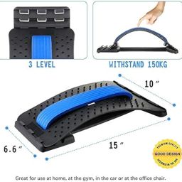 Plastic Magic Back Support 3 Levels Adjustment Stretcher Pain Relief Support Lumbar Massage Back Support For Office Chair, Car, Bed Back Support Fitness Device image 3