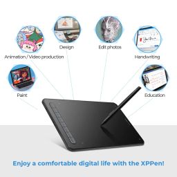 XPPen Deco M Drawing Tablet with X3 chip Stylus 8 Shortcut Keys, 8192 Levels of Pressure Sensitivity, X3 Elite Stylus and Fully-Laminated Display- Black image 1