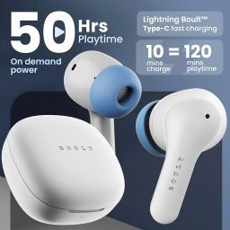 Boult K10 Truly Wireless Bluetooth in Ear Earbuds with 50H Playtime, 4 Mic Clear Calling, 45ms Low Latency, 10mm Drivers, Touch Controls, Type-C Fast Charging, IPX5, TWS Ear Buds Wireless (Ice Blue) image 2