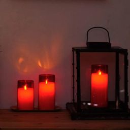 LTETTES Flameless LED Electric Candles with Acrylic Red Glass and Dancing Faux Wick | Set of 12-4",5",6" x 3" Diameter| AA Battery Powered with Remote Controller and Timer for Home Décor image 5