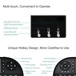 Mini Bluetooth Keyboard with Touchpad, Backlit, Rechargeable Wireless Keyboard for Smart TV, PC, Android, iOS, Windows, Laptop, HTPC, Gaming, Portable & Compact image 2