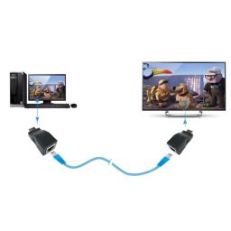 MICROWARE HDMI 2Pcs HDMI Repeater, HDMI to RJ45 Network Cable Extender Converter, Supports 3D 1080P, 4K*2K, Up to 30m, Plug and Play, No Extra Power Supply, Signal Rate Up to 2.5Gbps image 5