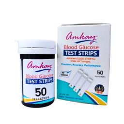 AmkayGluco Blood Glucose Test Strips – 50 Count Compatible with Amkay Glucometer Accurate & Easy to Use image 3