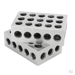 Lyla 2 Pairs 1-2-3 Block Set 0.0002" Precision Matched Mill Machinist 23 Holes image 1