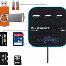 EKRAJ 3 Port USB Hub 2.0 with All in One Combo Card Reader image 2
