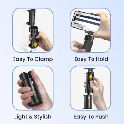 Portronics Mobot Clip Mobile Holder with 360° Adjustable Angles, Light Weight, Pocket Friendly, Mobile Stand for Table/Video Recording/Vlogging, Compatible with 4 to 6.4 inch Smartphones (Black) image 4