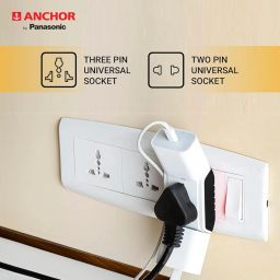 ANCHOR 6A 3 Pin Multi Plug Socket Travel Adapter with Universal Socket, 3 Pin Multi Plug Extension Socket (White) image 3