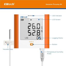 [ISO 17025 Certified] Elitech GSP-8 Digital Data Logger Refrigerator Temperature Humidity Recorder Alarm Reusable Recorder Refrigerator Thermometer 100000 Points image 5