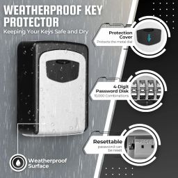 Flexzion Key Lock Box - 4 Digit Combination Storage Safe for Wall Mounting, Security Holder Case for Indoors Outdoors, Weather and Rust Resistant image 3