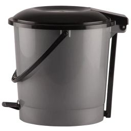 NEXTPRO Plastic Step on Pedal Dustbin With Handle | Solid Color & Durable Plastic Material | Size 24 x 24 x 23 | Capicity 7 Litre (Grey) image 2