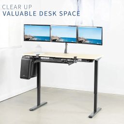 JIN OFFICE Triple Monitors Stand with 13-27 Inch Monitor Support| Height Adjustable Three Monitor Arm| Fully Adjustable 3 Monitor Stand (Clamp and Grommet Installation) image 3