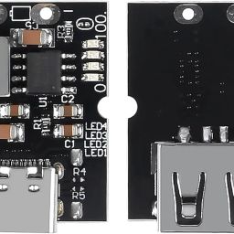 ug land india Type-C USB 5V 2A Boost Converter Step-Up Power Module Lithium Battery Charging Protection Board LED Display USB For DIY Charger Input Compatible With 4.2V lithium Battery (USB is Welded) image 1
