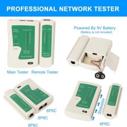 COOLCOLD RJ45 Crimping Tool Kit Ethernet Crimp Set, RJ-11, 6P/RJ-12, 8P/RJ-45 Crimp, Cut and Strip with 20PCS CAT5 CAT5e Connectors, Covers,1 Network Cable Tester 1 Wire Stripper (Tools) image 4