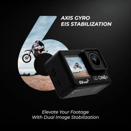 IZI ONE Plus 5K 48MP Action Camera - 6-Axis Gyro Stabilization, 110ft Waterproof, Vlogging, 170° FOV, WiFi, Dual Touch Screen Video Camera, 2X 1350mAh Batteries, Fast C-Type Charge HQ External Mic. image 3