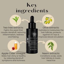 SILVA YUG 3W ANTI DANDRUFF SERUM | 55 ML | Skin Serum for Scalp Health - Eliminates Itching, Flakes, and Dandruff Deposits for Women & Unisex - Initial Results in 3 Weeks image 1