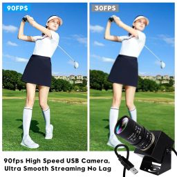 IFWATER Global Shutter USB Camera 90fps High Speed USB Camera with 5-50mm 10X Manual Zoom Varifocal Lens Close Up 1200P Goft Swing USB Camera Plug and Play for Jetson Nano Laptop Raspberry Pi Mac OS image 2