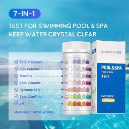 INKBIRDPLUS Pool and Spa Test Strips 100pcs 7 Way Pool Chemical Testing Kit Test Strips for Pools and Spa Hot Tubs image 2