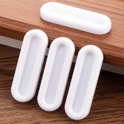 4 Pcs Self Adhesive Handles for Sliding Window Cabinets Drawers Pulls Self-Stick on Handles for Door Auxiliary (White) image 2