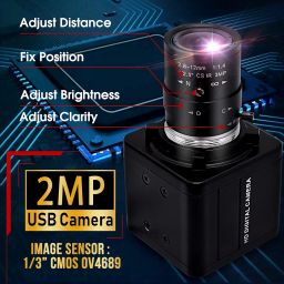 IEights 260fps Variable Focus Camera 2.8-12mm 4X Optical Zoom Webcam, 1080P Varifocal Web Cam Manual Zoom Lens Webcamera,Raspberry Pi Windows Mac Vari-Focus USB Web Camera,Close-up Monitoring Cameras image 2