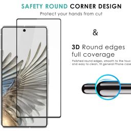 Amazon Brand - Solimo Tempered Glass Screen Protector Compatible for Google Pixel 6A with Edge to Edge HD Full Coverage and Easy Installation Kit, Black image 3