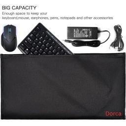 Dorca® Nylon Keyboard Dust Cover - Universal Computer Keyboard Protector Sleeve Bag for Full Size, 108 Keys, PC, Mechanical Gaming Keyboards, Logitech, iMac Magic Keyboard, and More (Black) image 2