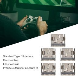 Yoidesu 5PCs Replacement Charging Port Assembly for PS5 Controller, Repair Part USB C Adaptor Charger Socket image 3
